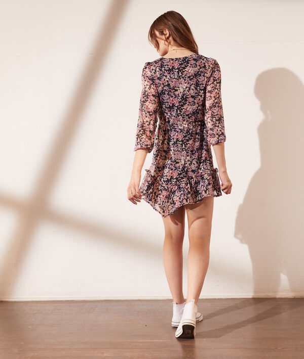 Robe imprimé fleuri ceinturée 2 en 1 - brassière intégrée Robe imprimé fleuri ceinturée 2 en 1 - brassière intégrée