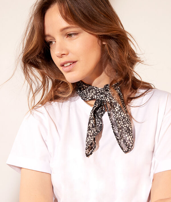Foulard 44 x 44 cm fleuri fils métallisés Foulard 44 x 44 cm fleuri fils métallisés