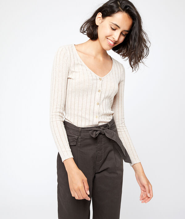 Cardigan côtelé en maille fine Cardigan côtelé en maille fine