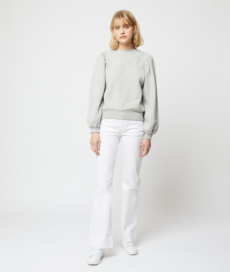 Sweat shirt manches ballons gros chine moyen.