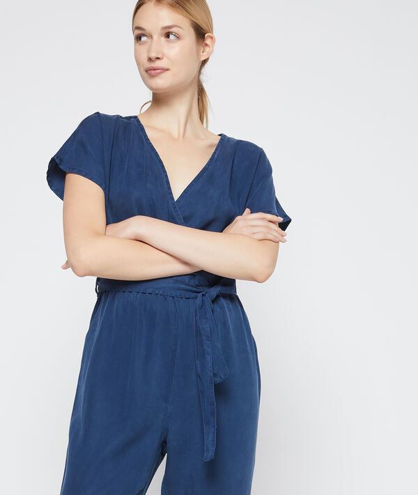 Combinaison cache-cœur en tencel® cobalt.