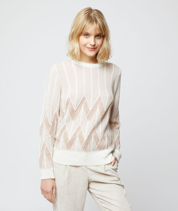 Pull jacquard à fils métallisés Pull jacquard à fils métallisés