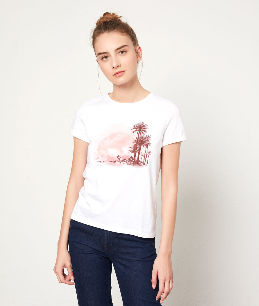 T-shirt sérigraphie blanc.