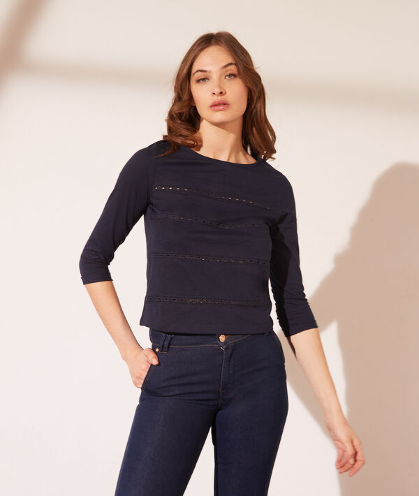 Top manches longues détails en dentelle Top manches longues détails en dentelle