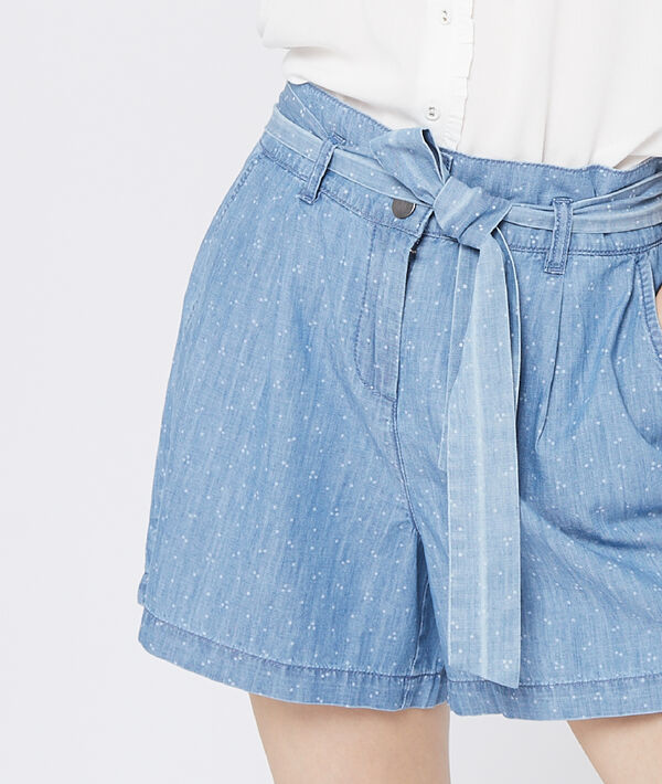 Short en jean à nouer bleach.