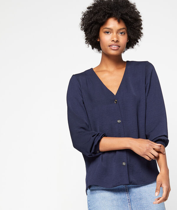 Blouse boutonnée à col v Blouse boutonnée à col v