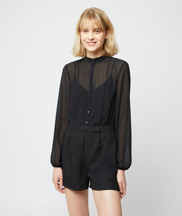 Combishort chemise effet transparent Combishort chemise effet transparent