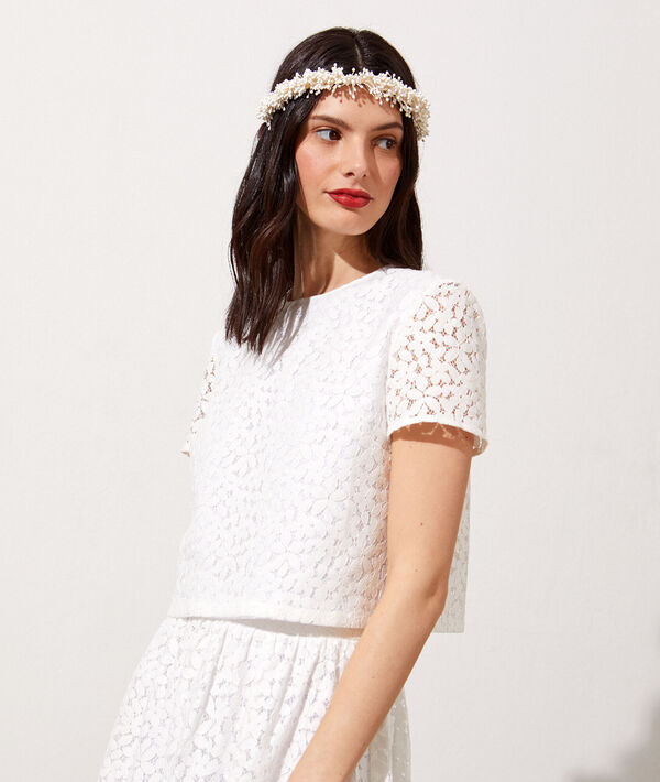 Crop top dos ouvert en dentelle Crop top dos ouvert en dentelle