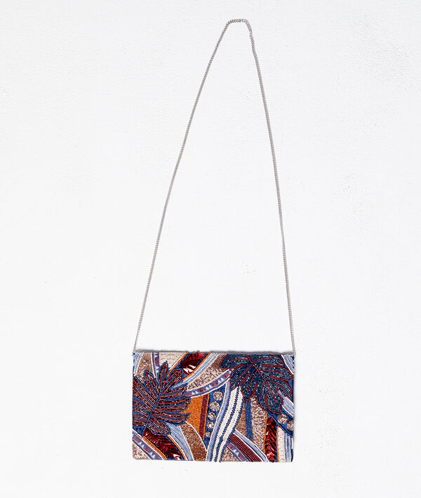 Sac pochette à sequins multicolor.