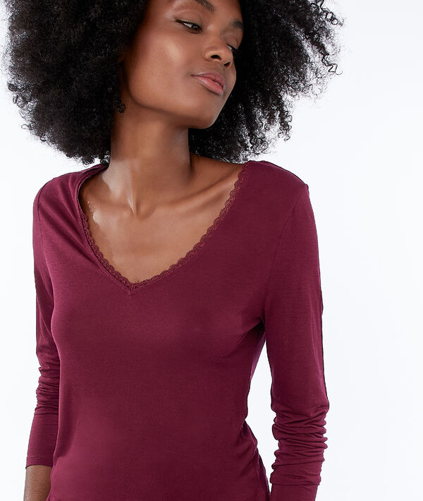 T-shirt manche longue col v T-shirt manche longue col v