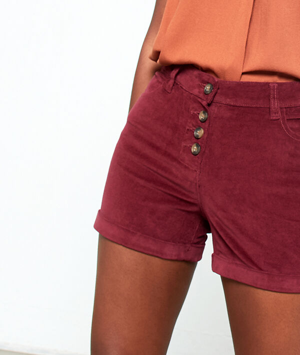 Short effet velours bordeaux.