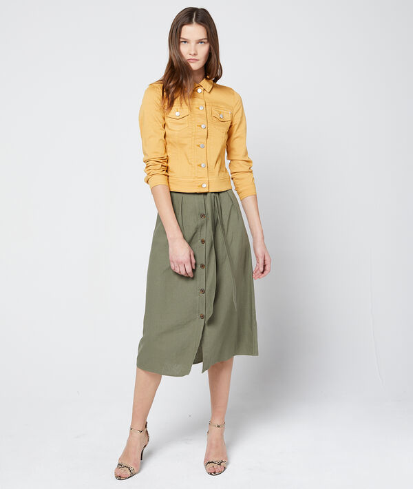 Veste courte en jean soleil.