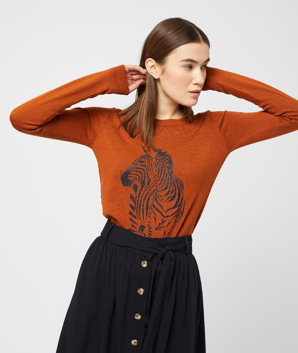 Pull maille fine zèbre Pull maille fine zèbre