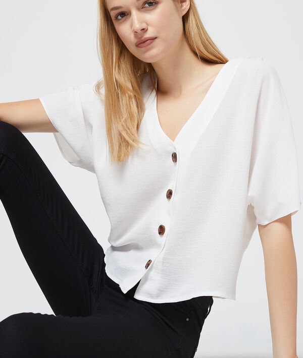 Blouse col v à boutons Blouse col v à boutons