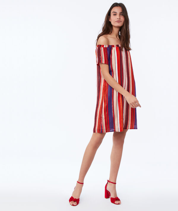 Robe imprimée à épaules dénudées Robe imprimée à épaules dénudées