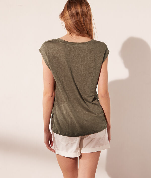 T-shirt col V en lin T-shirt col V en lin