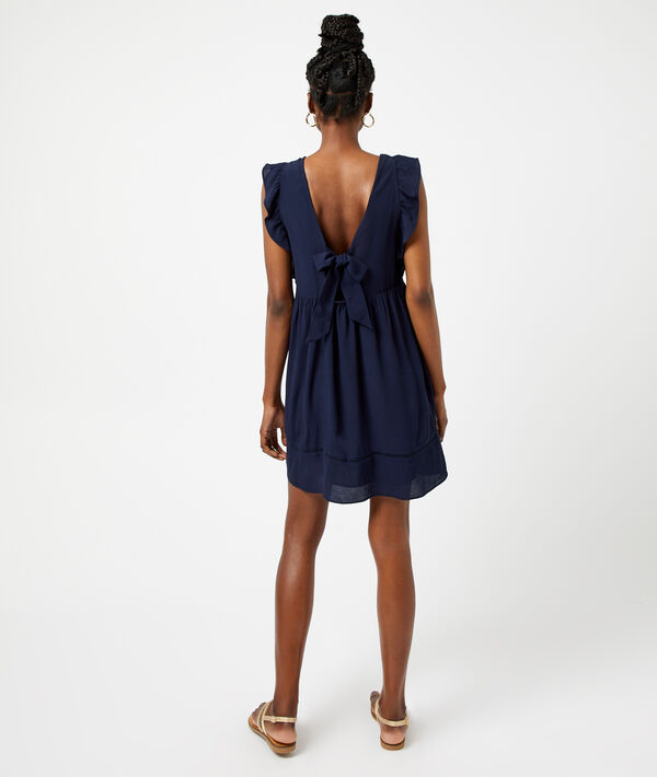Robe dos noué à volants Robe dos noué à volants
