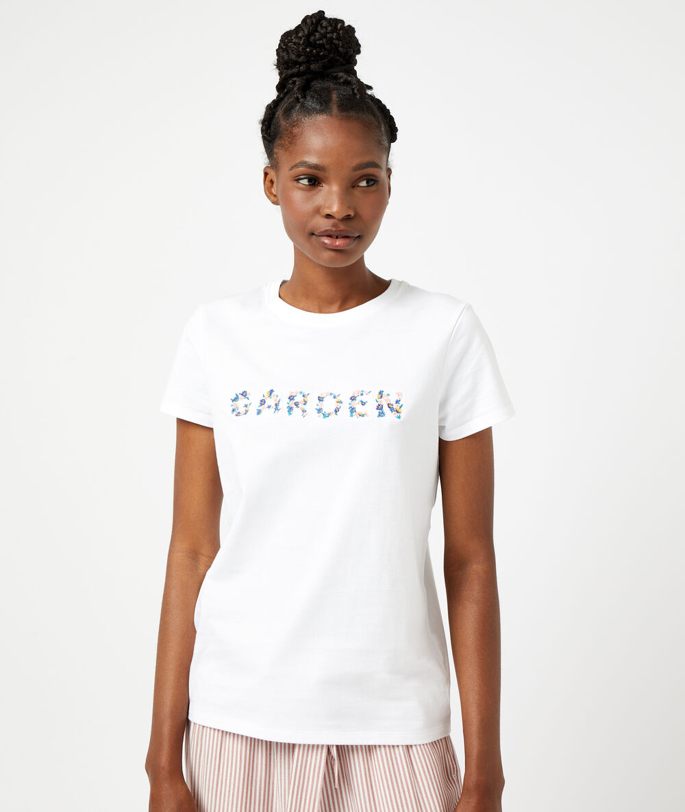 T-shirt "garden" blanc.