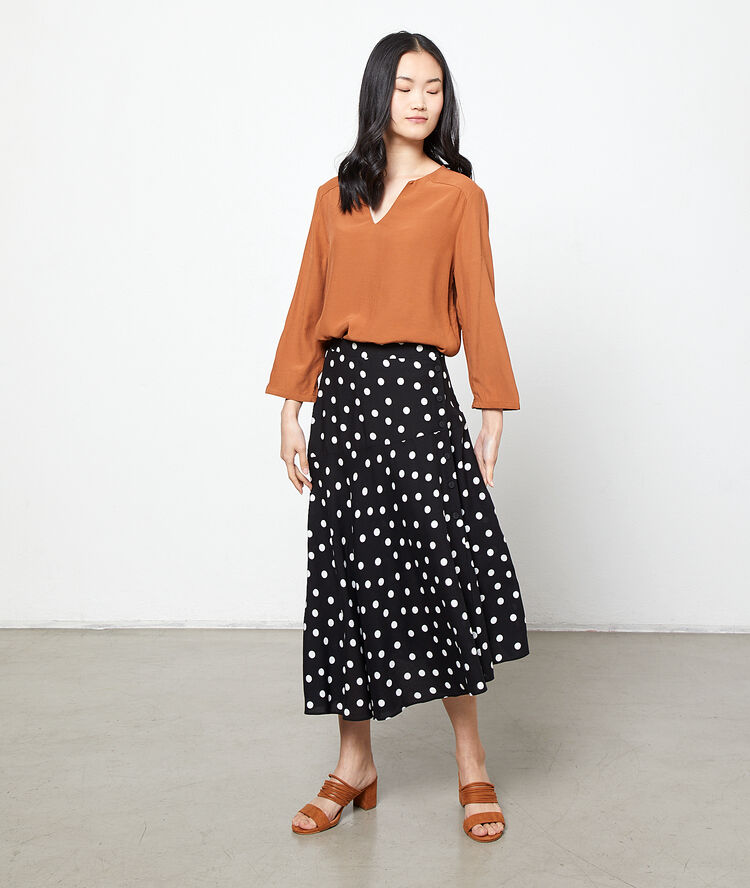 Blouse unie terre.