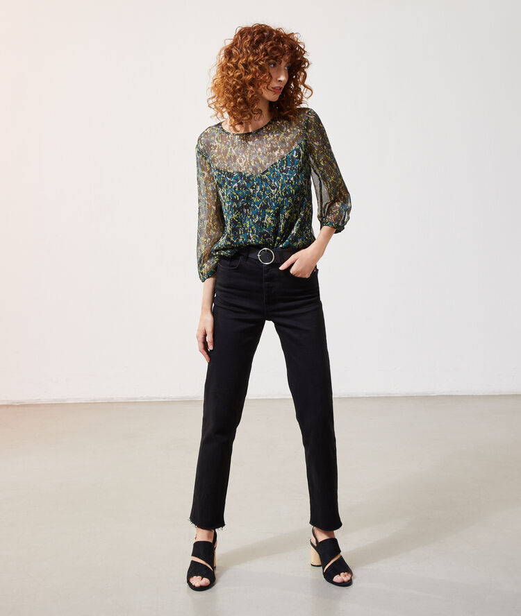 Blouse imprimé multicolore sapin.