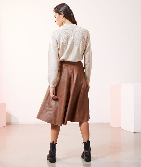 Jupe midi effet cuir Jupe midi effet cuir