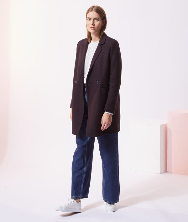 Manteau droit en laine mélangée Manteau droit en laine mélangée