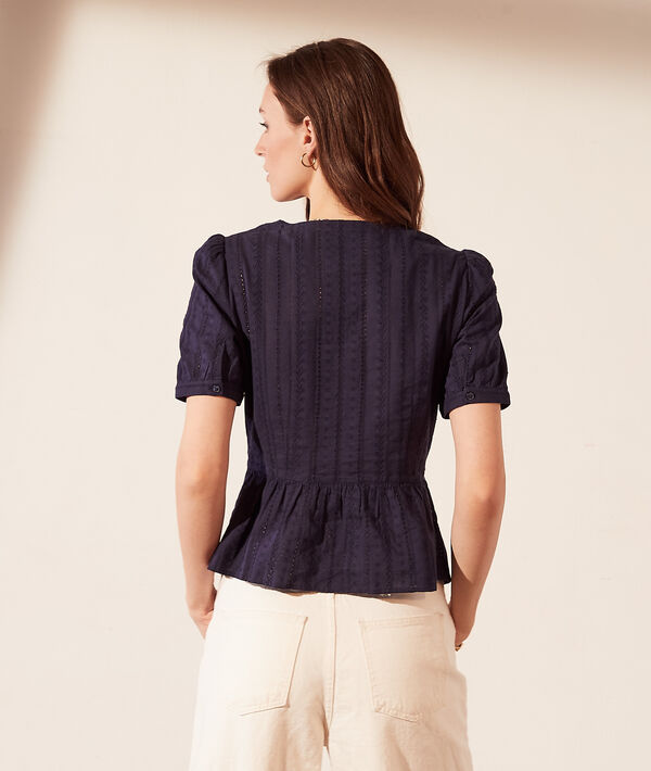 Chemise manches courtes détails en dentelle Chemise manches courtes détails en dentelle