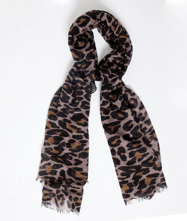 Foulard imprimé léopard noir.