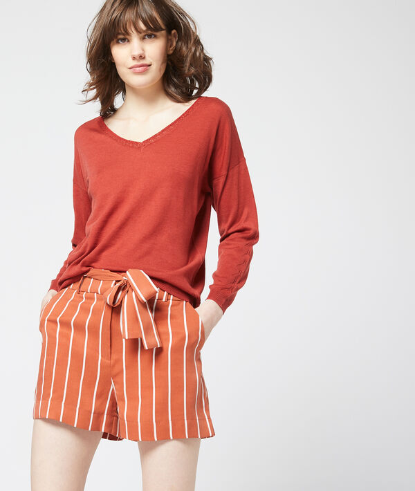 Short à rayures en tencel® Short à rayures en tencel®