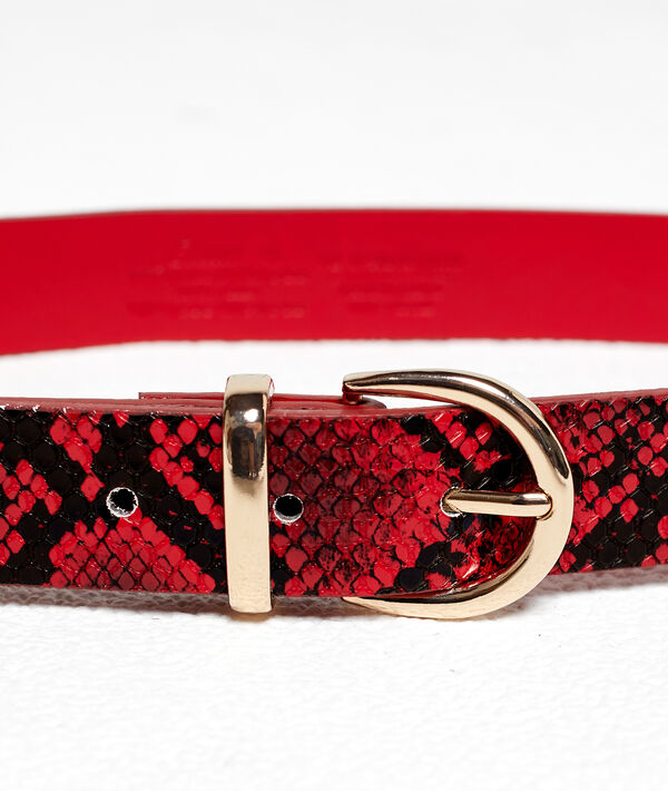 Ceinture à imprimé serpent sienne.