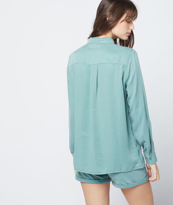Chemise à liseré en tencel® amande.