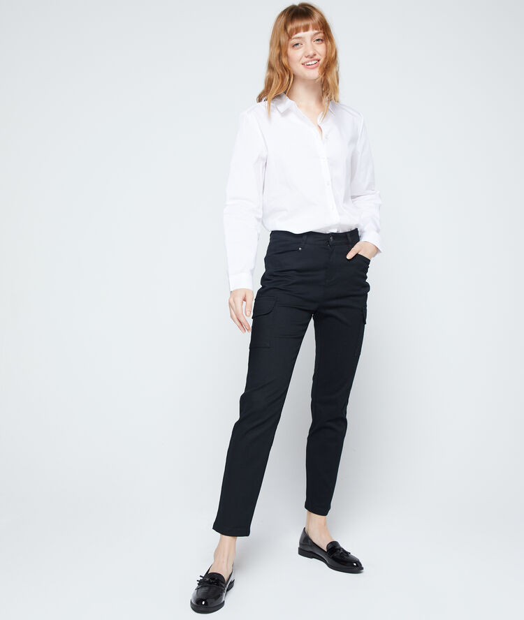 Pantalon slim à poches noir.