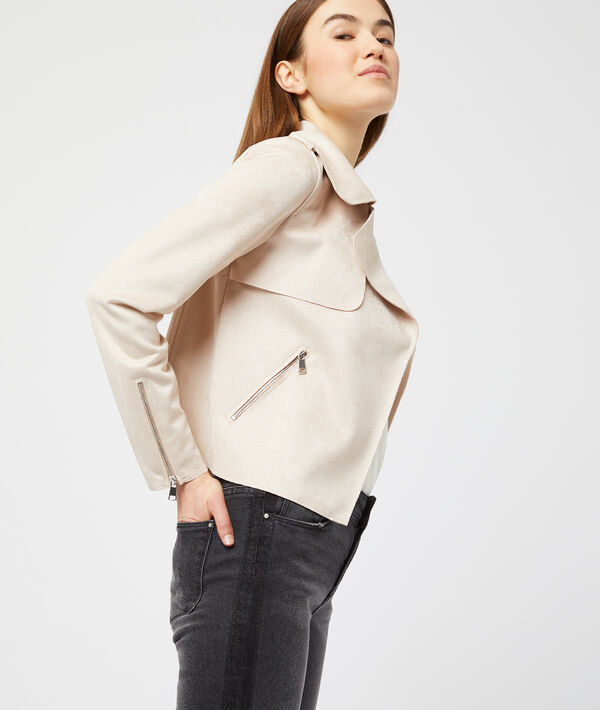 Veste biker effet daim Veste biker effet daim