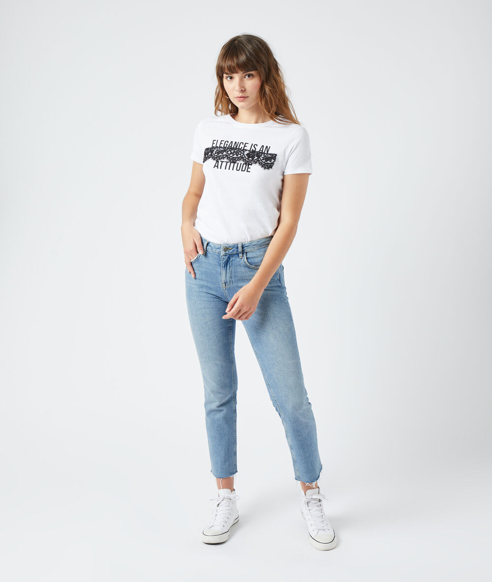 T-shirt "elegance is an attitude"' blanc.