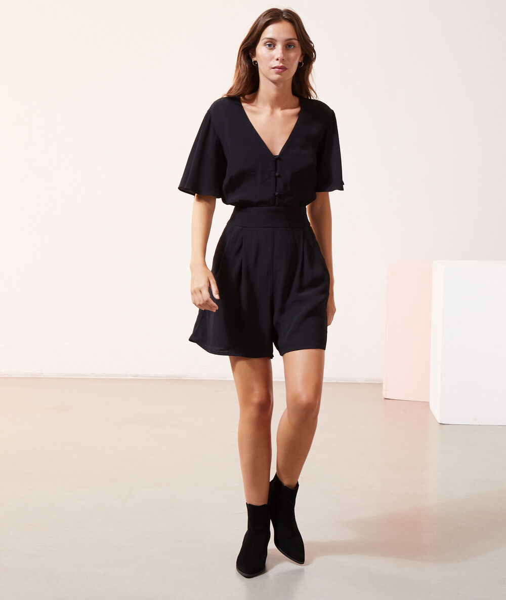 Combishort dos ouvert noir.