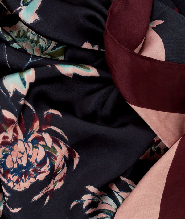Foulard imprimé floral marine.