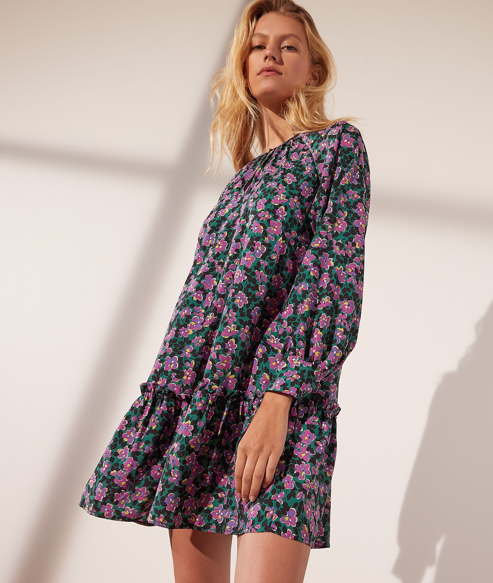 Robe imprimé fleuri - June - 34 - Vert - Femme - Etam