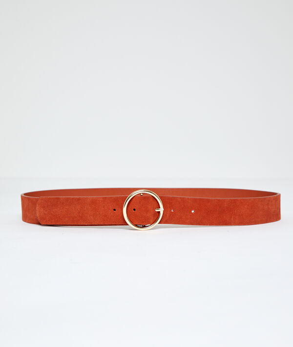 Ceinture boucle ronde en croûte de cuir Ceinture boucle ronde en croûte de cuir