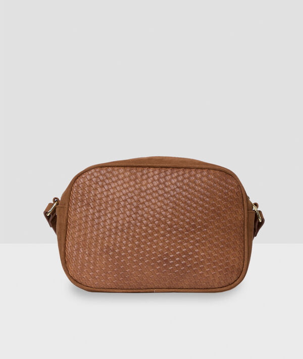 Sac besace zippé effet cuir orge.