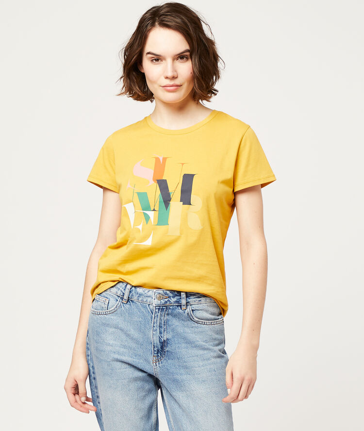 T-shirt sérigraphie "summer" curry.
