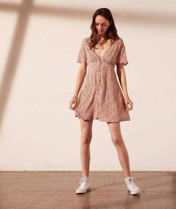 Robe dos ouvert Made with Liberty Fabric Robe dos ouvert Made with Liberty Fabric