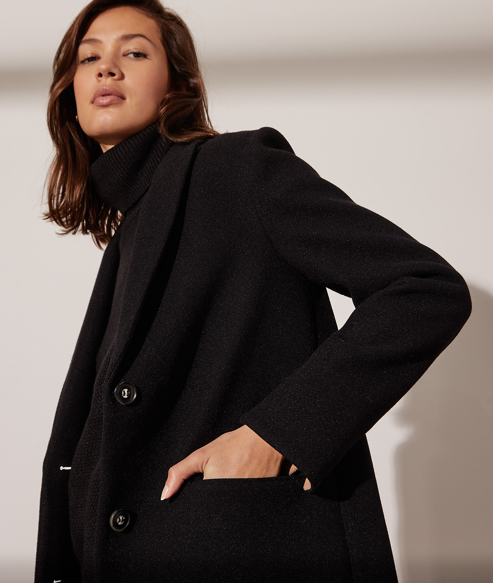 Manteau coupe droite - Victor - 34 - Noir - Femme - Etam