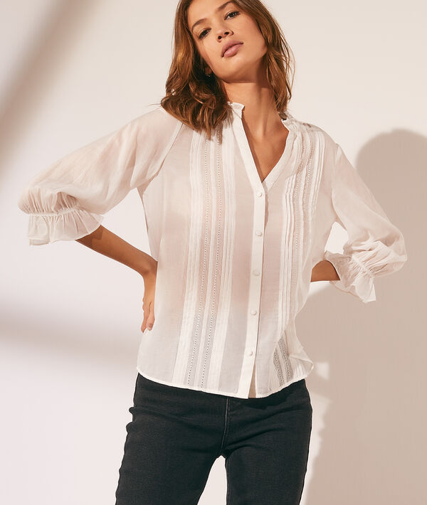 Chemise transparente détails en dentelle Chemise transparente détails en dentelle