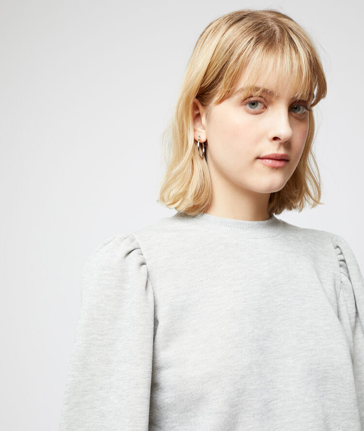 Sweat shirt manches ballons gros chine moyen.