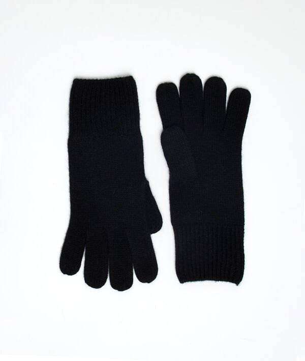 Gants en cachemire noir.