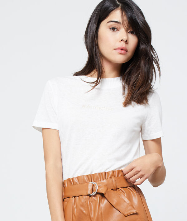 T-shirt "attractive" en coton creme.