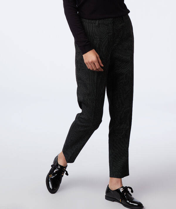 Pantalon cigarette à motifs jacquard Pantalon cigarette à motifs jacquard