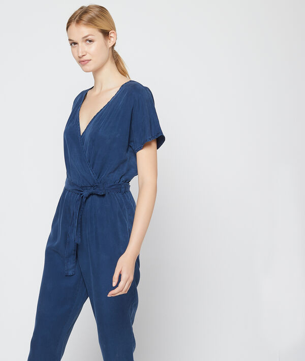 Combinaison cache-cœur en tencel® cobalt.