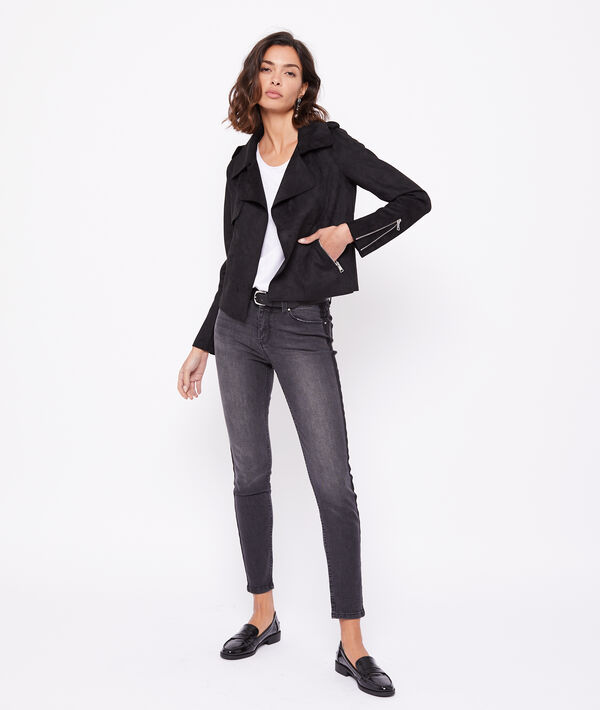 Veste biker effet daim Veste biker effet daim