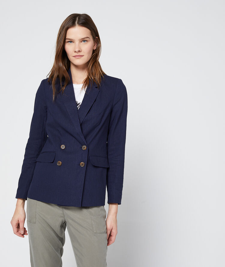 Veste de tailleur marine.